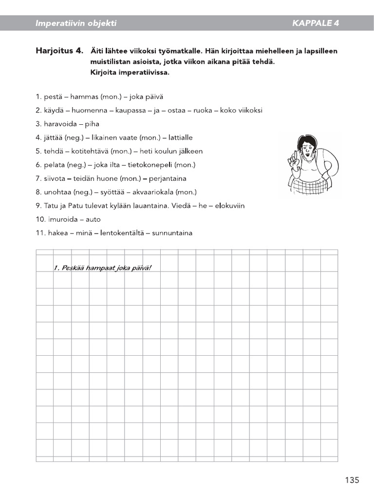 Imperatiivi Objekti Harjoitus 1 Pdf