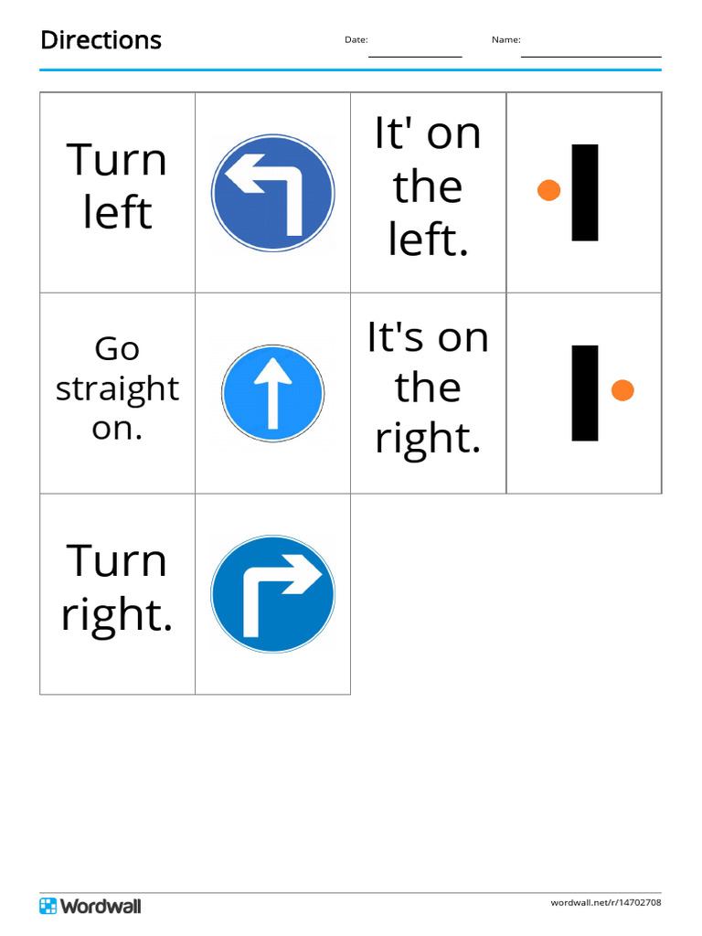Left and Right Directions Flashcards | PDF
