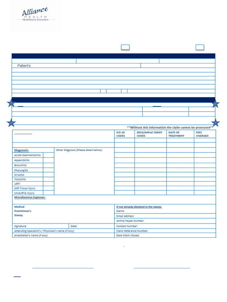 Alliance Health Claim Form Instructions | PDF | Physician | Social Programs