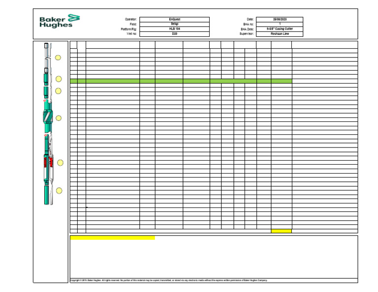 BHA Equipment List for Seligi Well | PDF | Mechanical Engineering