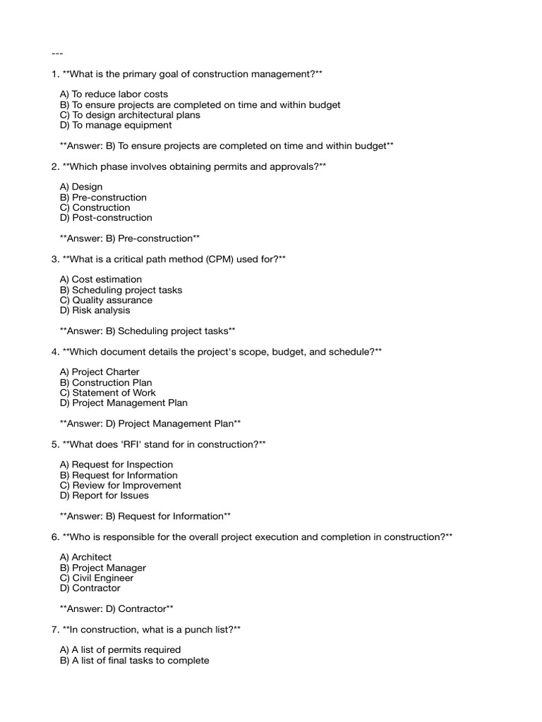 Construction Management | PDF | Technology & Engineering