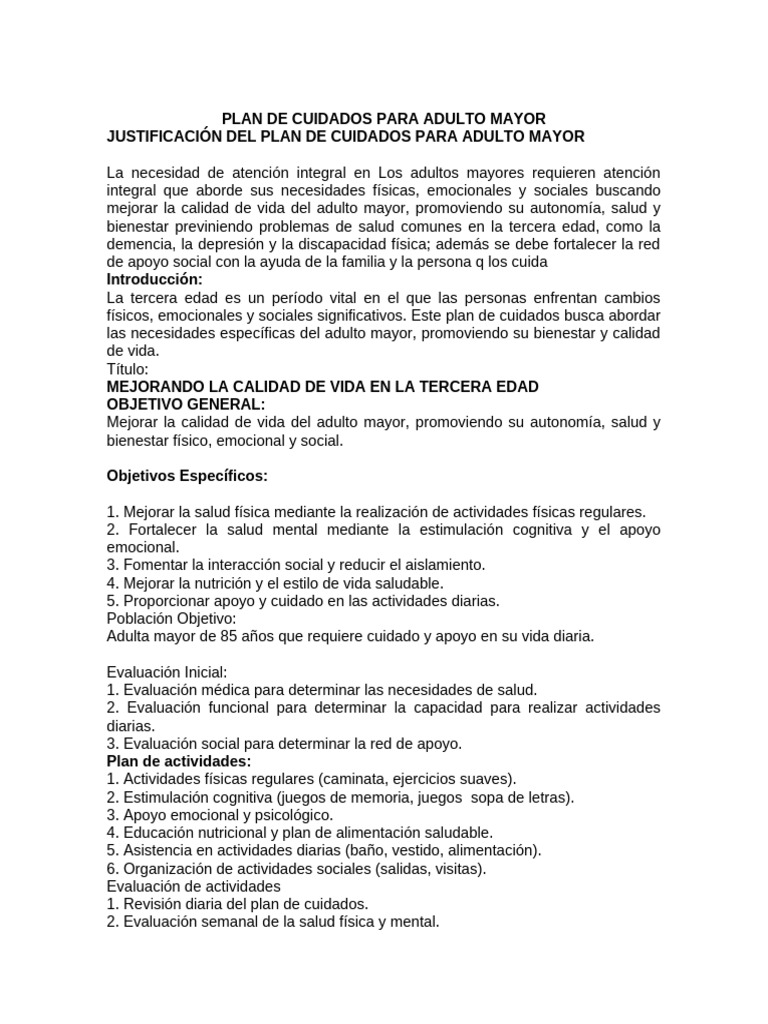 Cuidado Integral para Adultos Mayores | PDF | Vejez | Adultos
