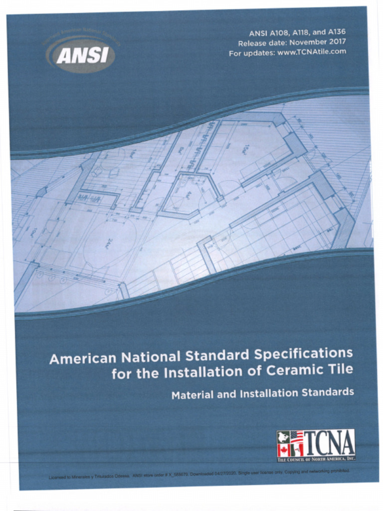 Ansi - A108 - A118 - A136.1 - 2017 Scan Ingles | PDF