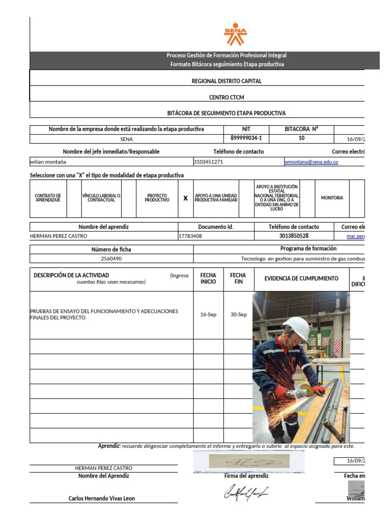 Bitacora 10 Herman 16 Al 30 Septiembre. | PDF