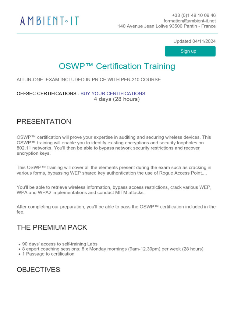 Appendix Training Sheet Oswp | PDF | Computer Networking | Computing