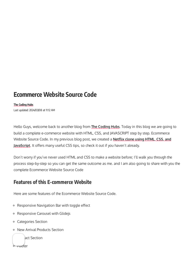 Ecommerce Website Source Code | PDF | Websites | Java Script