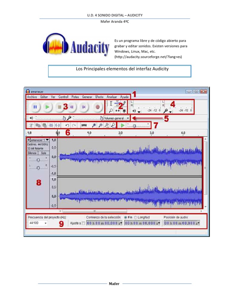 Elementos de Audacity PDF