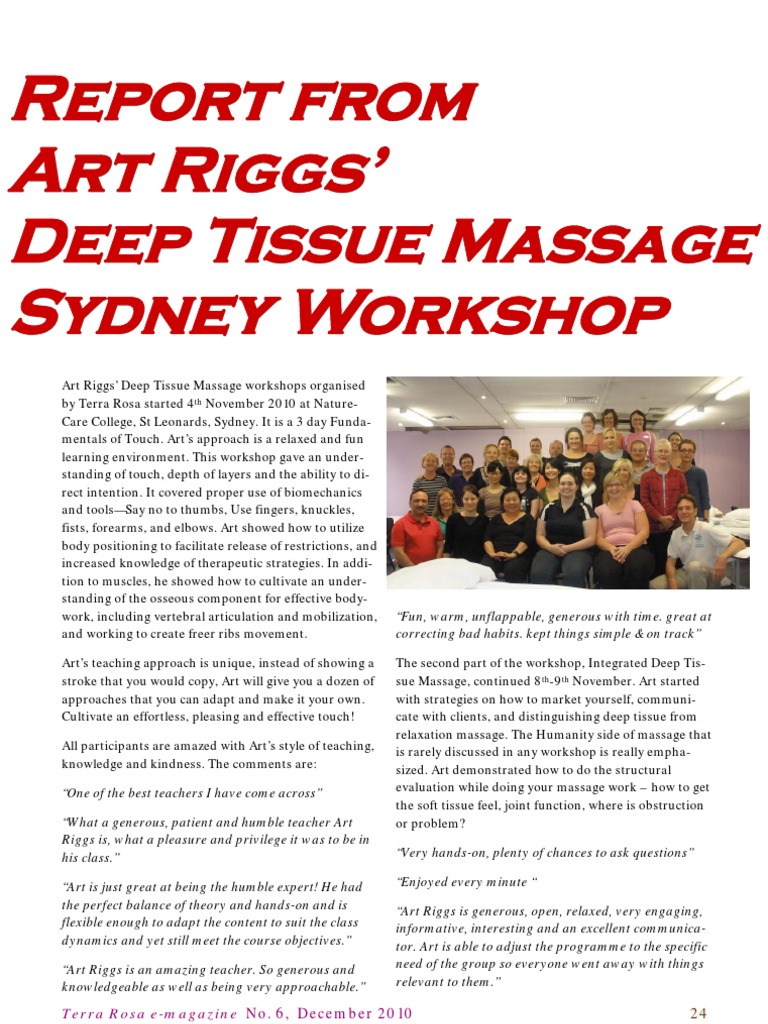 Art Riggs Workshop Pdf Massage Mentorship