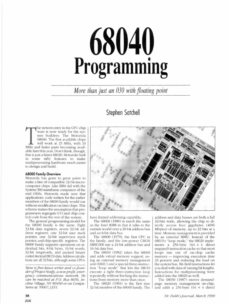 Motorola 68040 CPU Features Explained | PDF | Cpu Cache | Cache (Computing)
