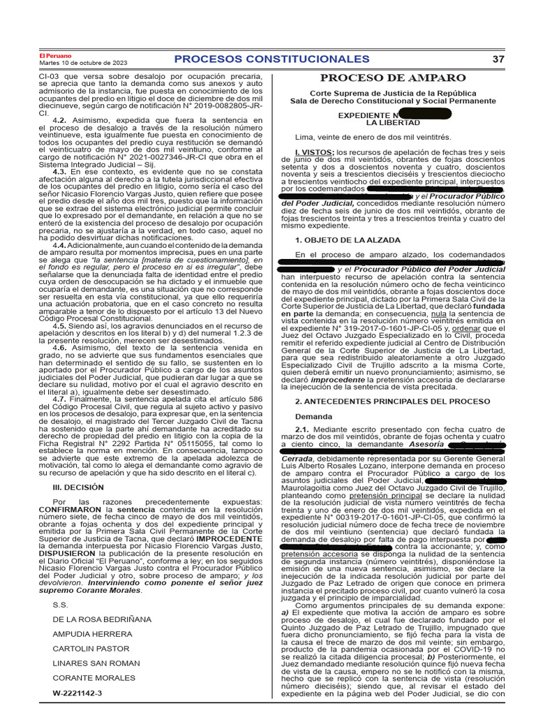 Caso Amparo Contra Resoluciones Judiciales para Practica | PDF ...