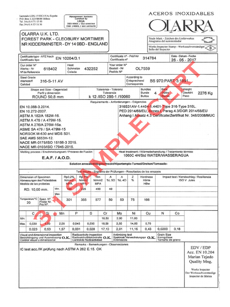 3.1 SAMPLE Certificate | PDF