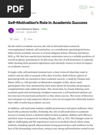 Self-Motivation's Role in Academic Success | PDF | Motivational ...