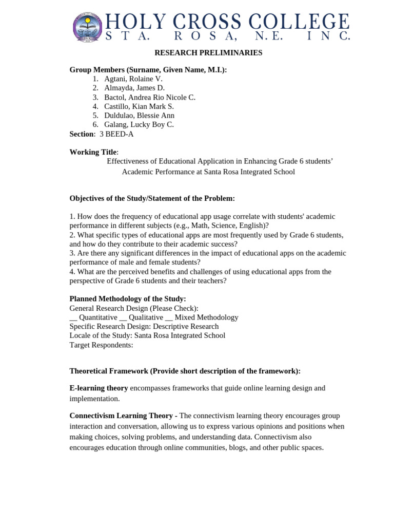 Impact of Educational Apps on Grade 6 Performance | PDF