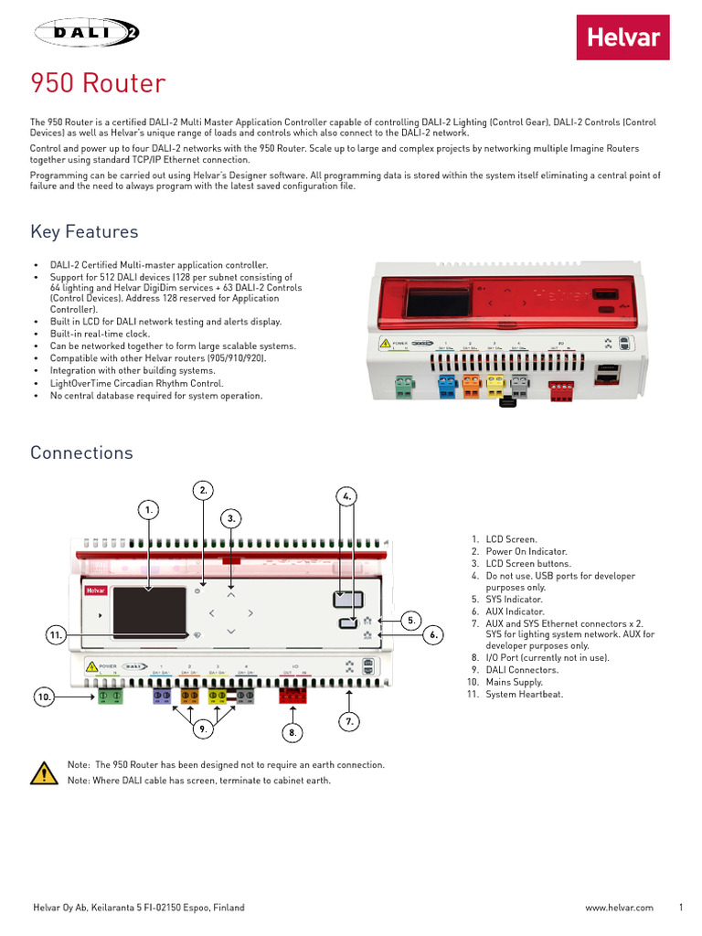950 Router: DALI-2 Multi Master Controller | PDF | Computer Network ...