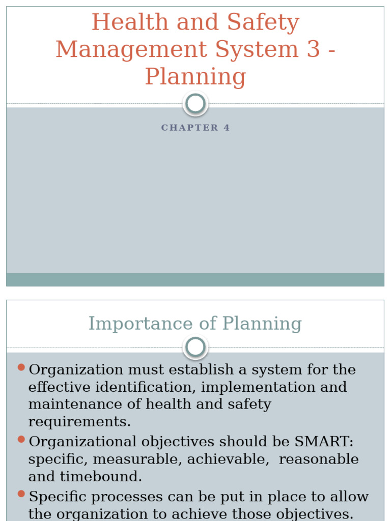 Health and Safety Management System 3 - Planning | PDF | Risk ...
