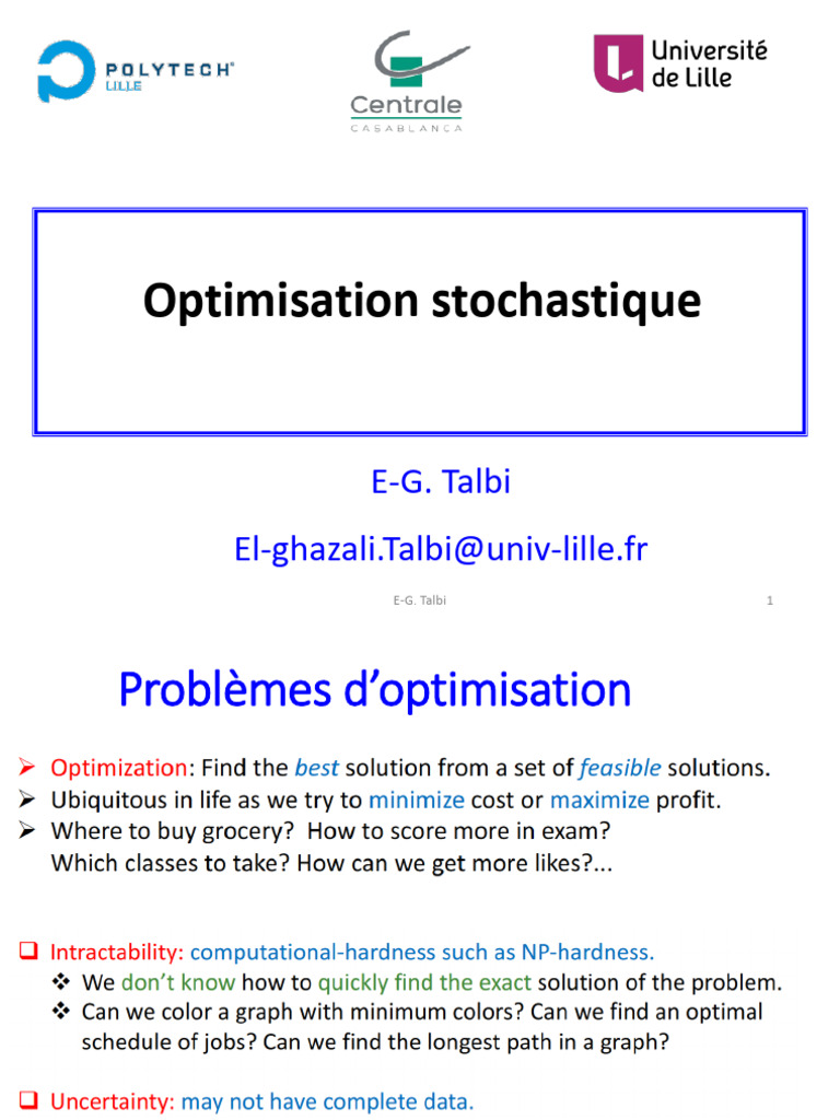 Stochastic Optimization Techniques Overview | PDF | Gradient ...