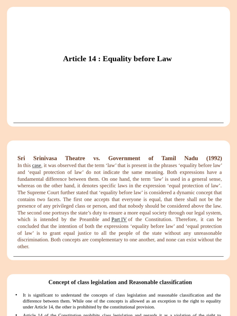 Understanding Article 14: Equality in Law | PDF | Human Rights | Social ...
