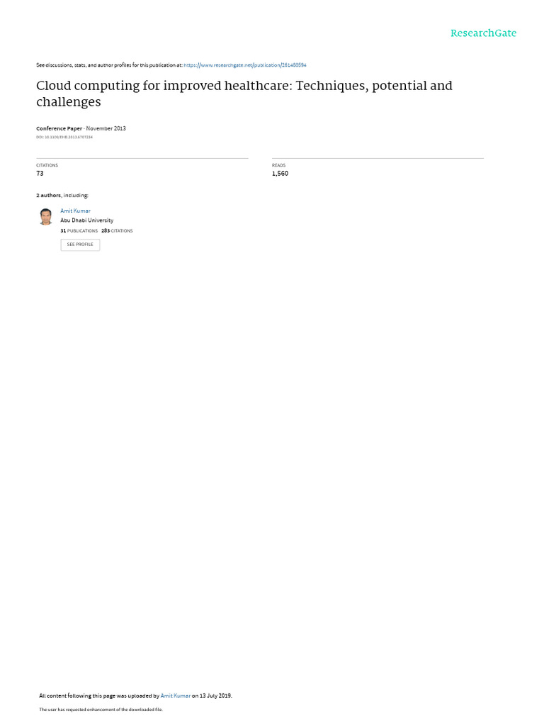 Cloud Healthcare Pdf Cloud Computing Software As A Service