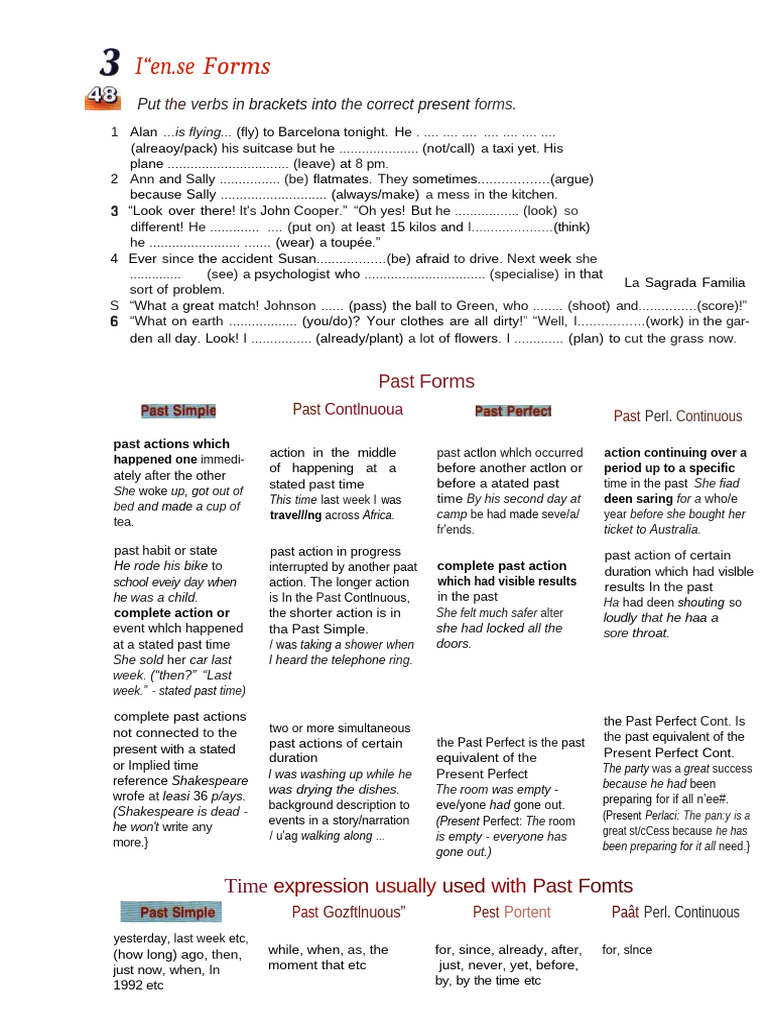 Past Tenses | PDF | Grammar | Linguistics
