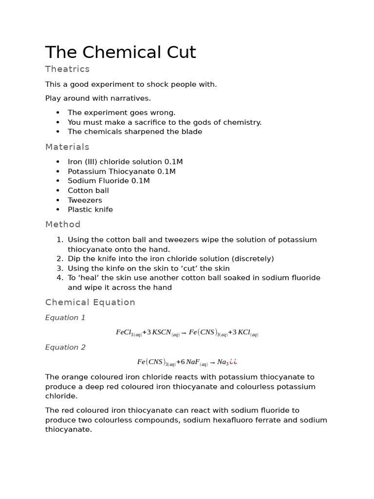 Shocking Chemistry Experiment Guide | PDF