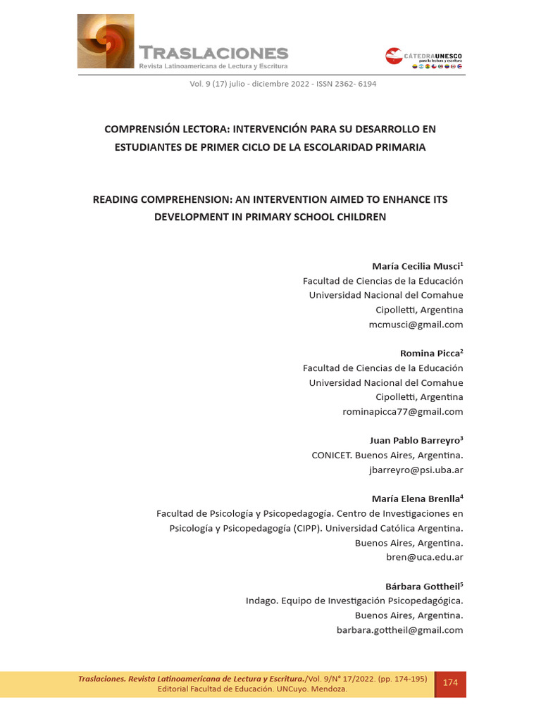 Mejora de la Comprensión Lectora en Niños | PDF | Comprensión lectora ...