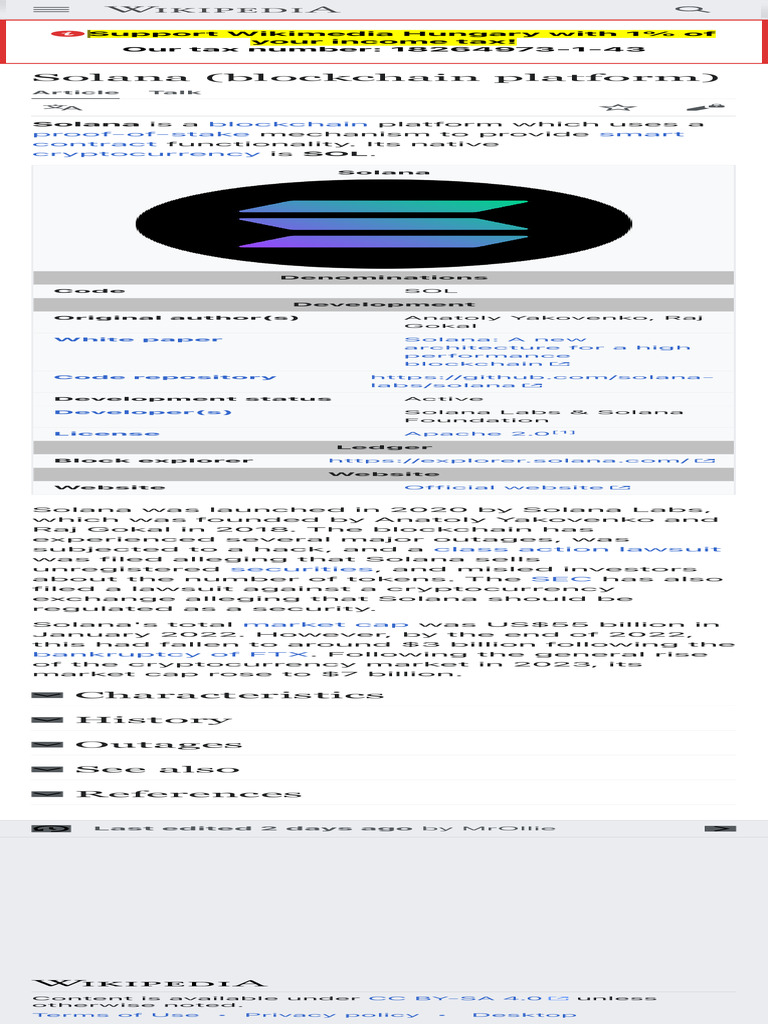 Solana (Blockchain Platform) - Wikipedia | PDF | Games & Activities
