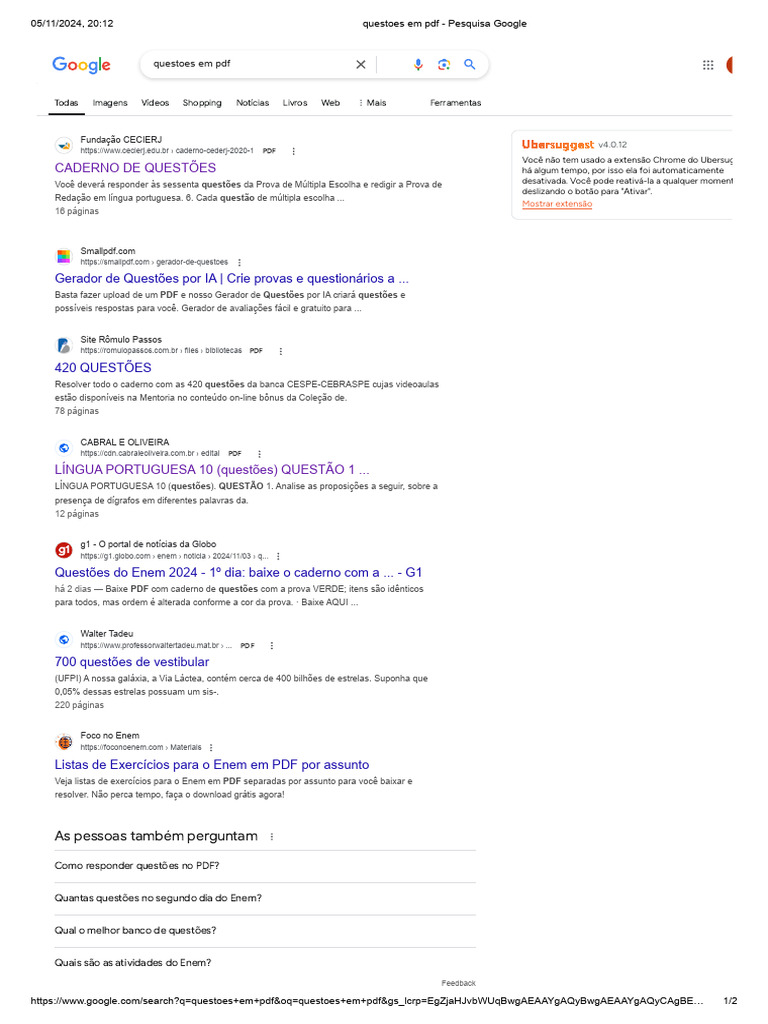 Questoes em PDF - Pesquisa Google | PDF