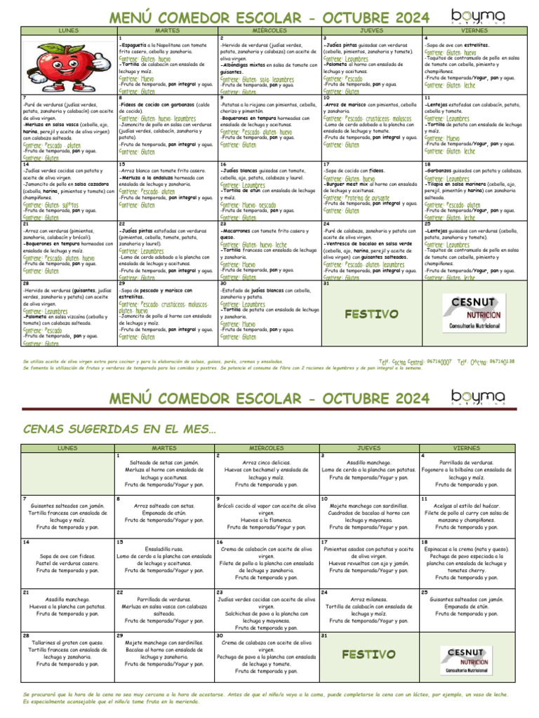 Octubre 2024 1 - Albacete | PDF | ensalada | Panes
