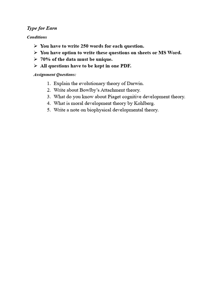 Academic Assignment on Development Theories | PDF | Self-Improvement