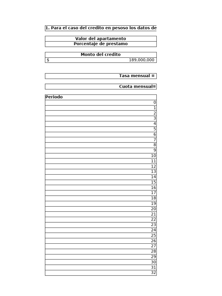 Calcul de crédit immobilier en UVR et pesos | PDF