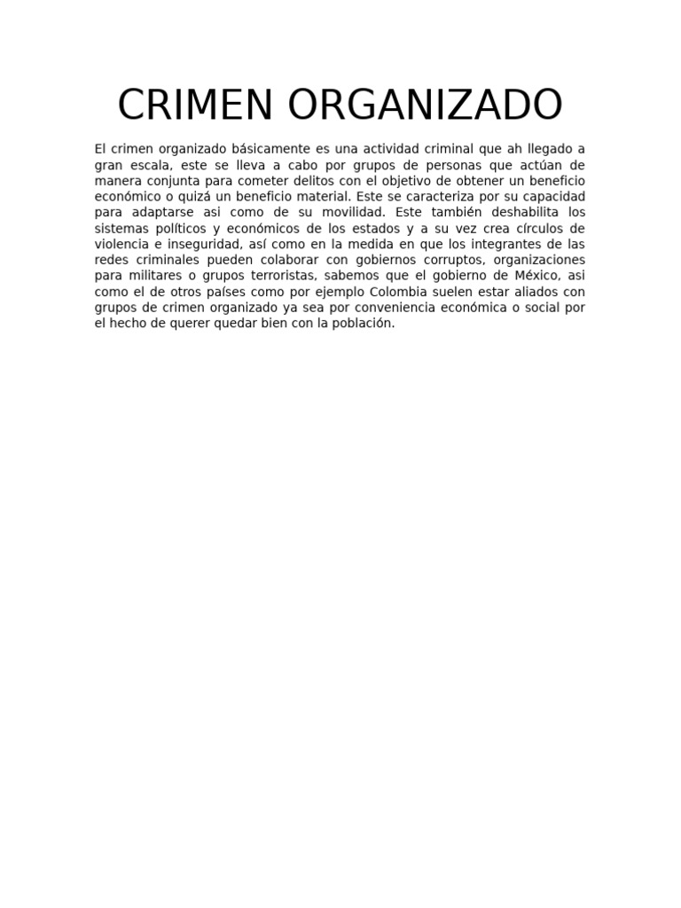 Impacto del Crimen Organizado | PDF