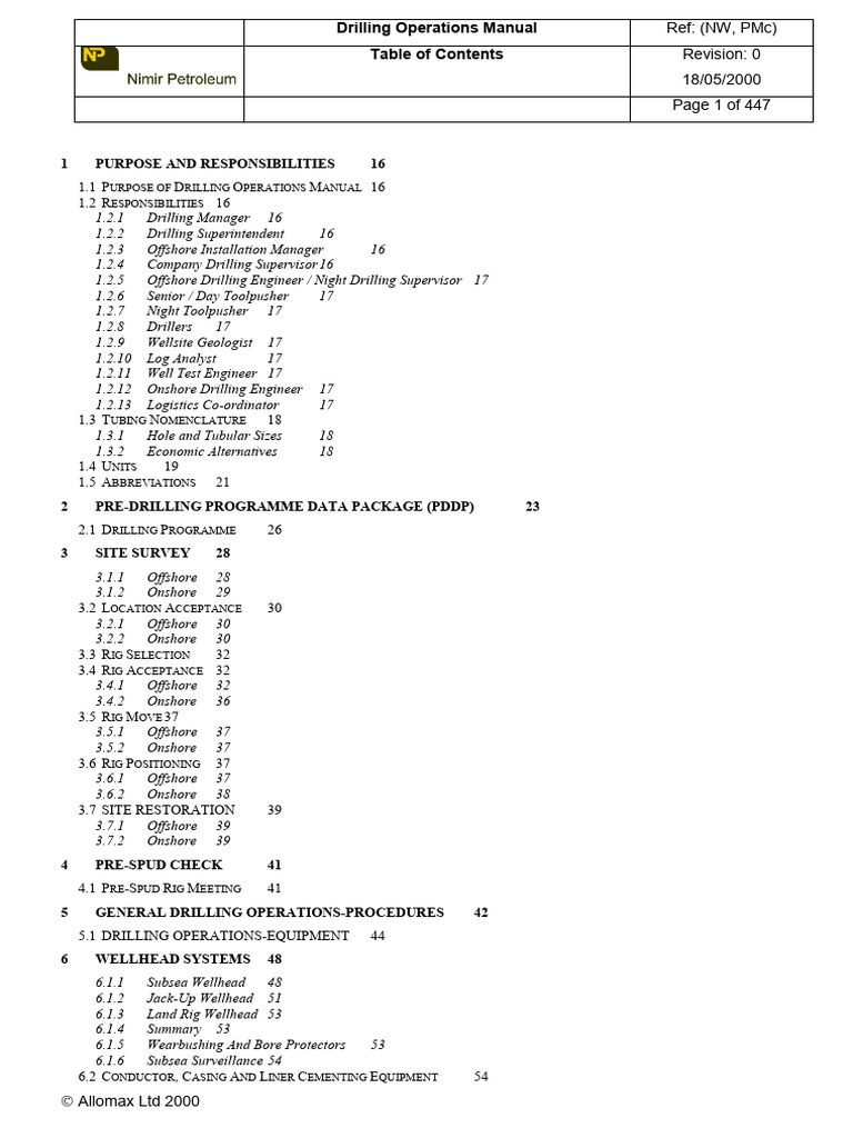 Drilling Operations Manual Overview | PDF | Casing (Borehole) | Oil Well
