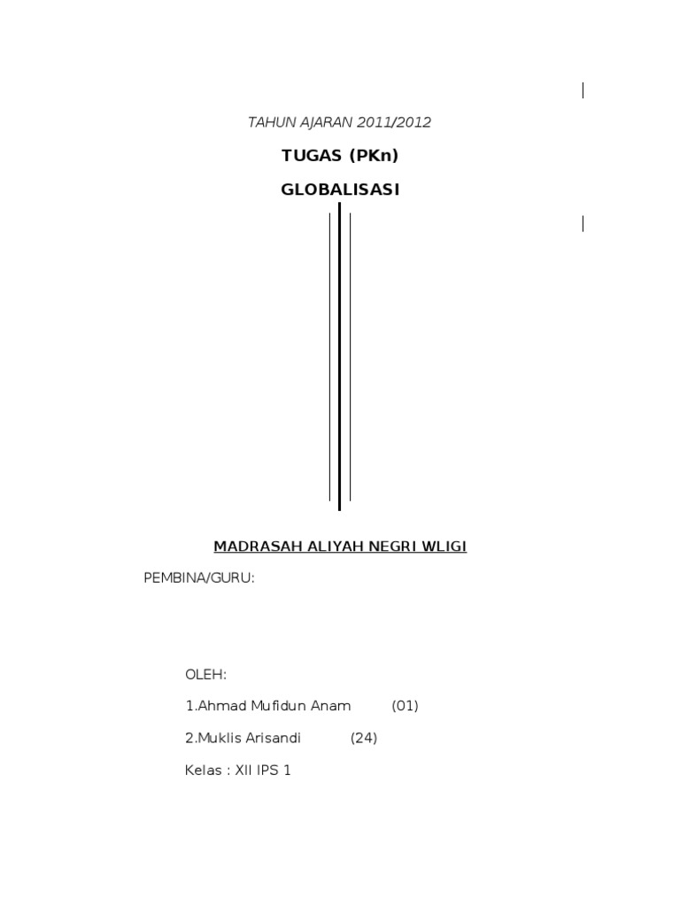 Contoh Makalah Globalisasi