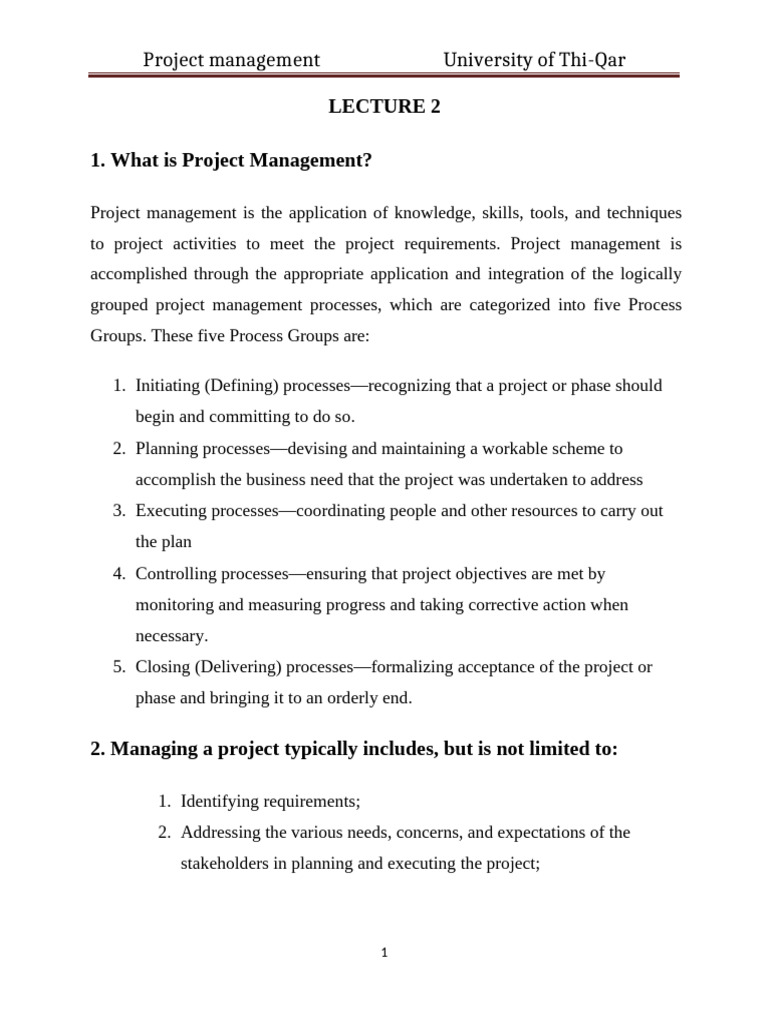 Project Management Essentials | PDF | Project Management | Business