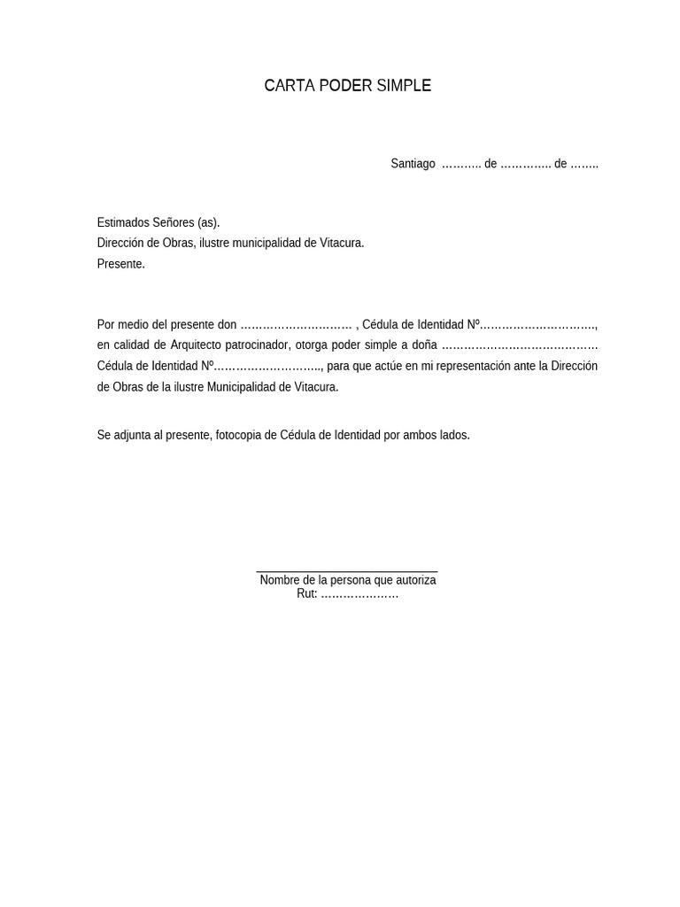 Carta Poder Simple Dom | PDF | Juegos y actividades
