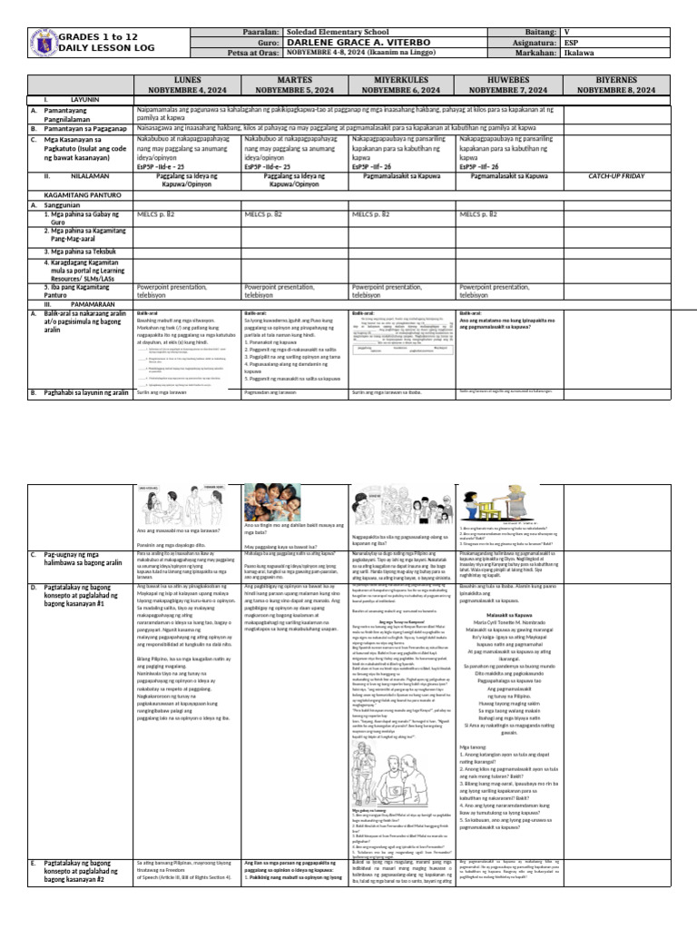DLL in ESP 5 Q2 W6 | PDF