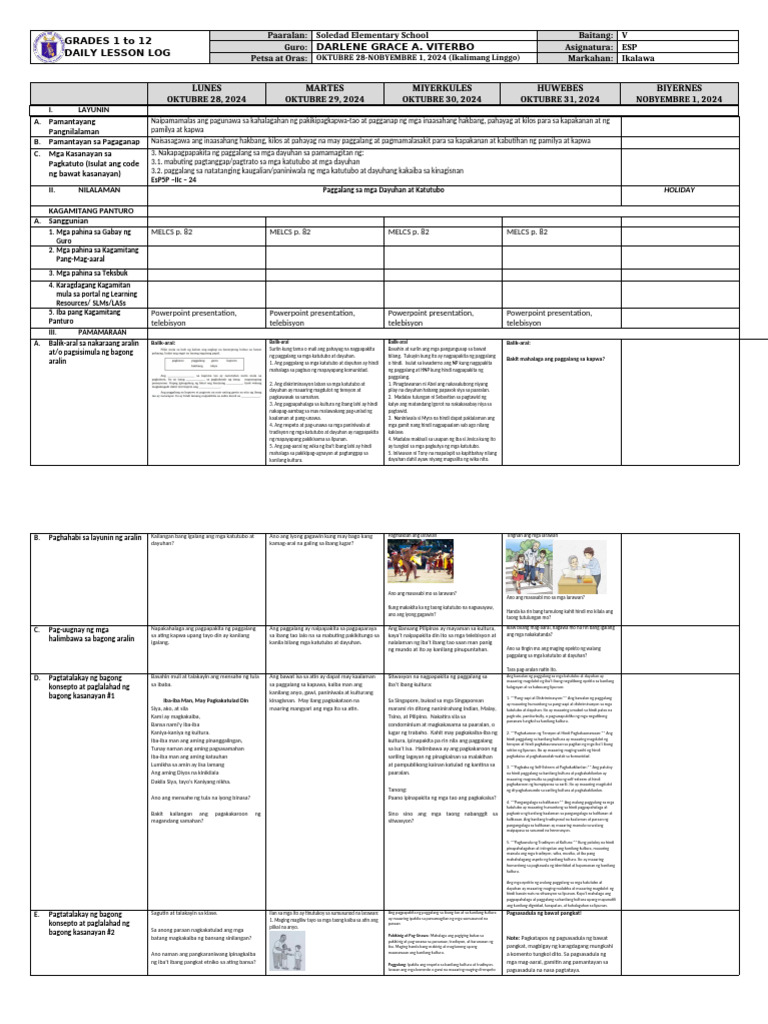DLL in ESP 5 Q2 W5 | PDF