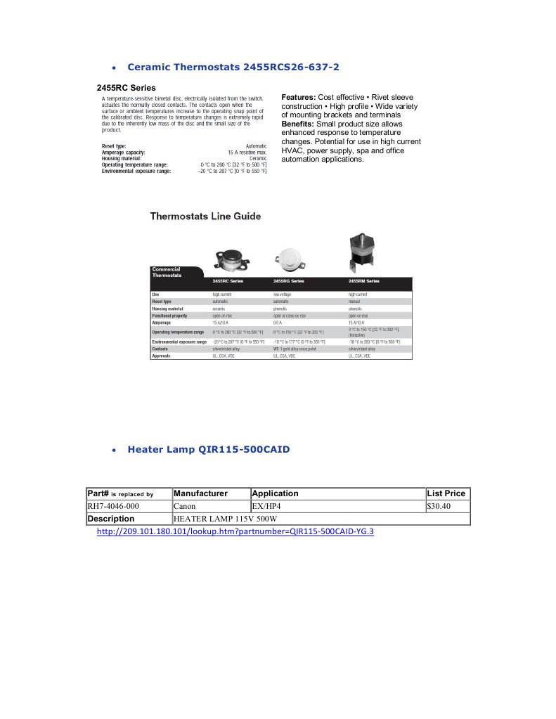 Thermostat and Lamp | PDF