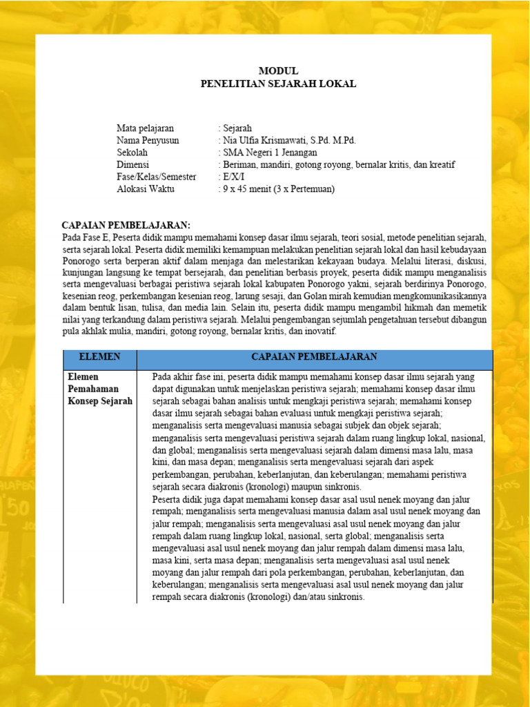 Modul Penelitian Sejarah Lokal | PDF | Ilmu Sosial | Kajian Bahasa Asing