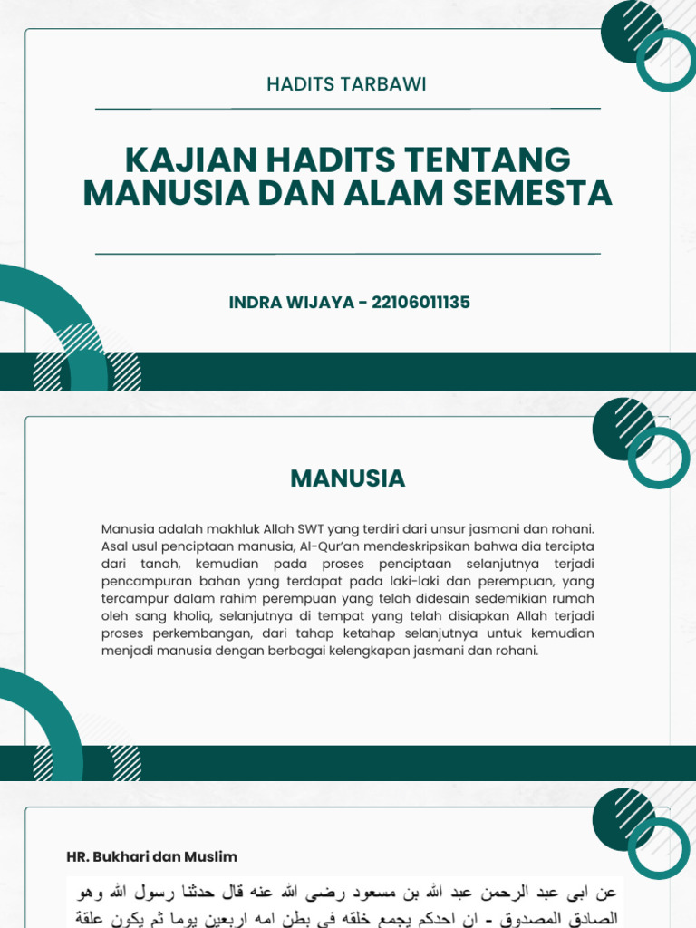 Hadits tentang Manusia dan Alam Semesta | PDF
