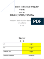 Spanish Present Indicative Irregular Verbs Sample-Demo