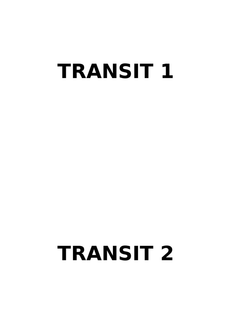 Transit | PDF