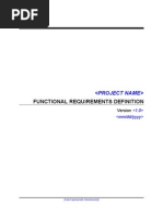 Functional Requirements Definition Template