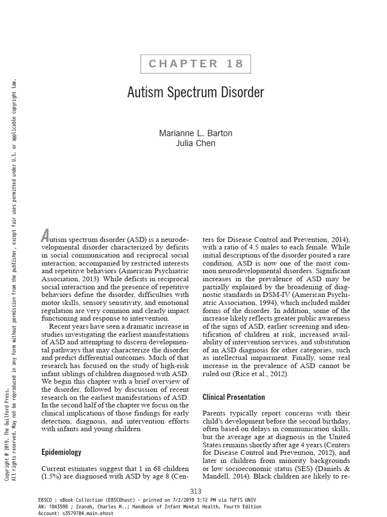 Early Detection of Autism Spectrum Disorder | PDF | Autism Spectrum ...