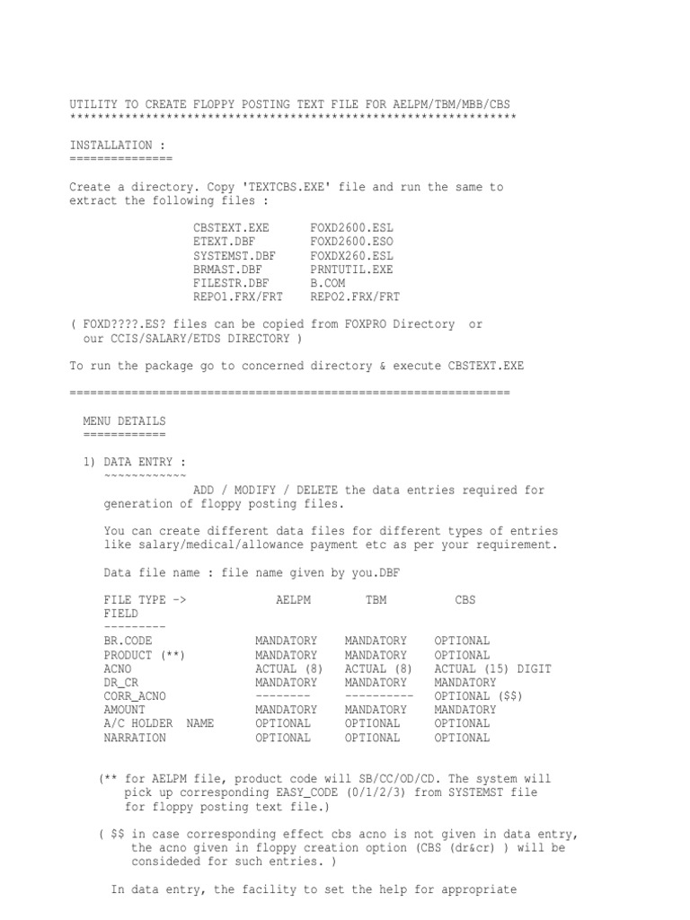CBSTEXT | PDF | Comma Separated Values | File Format