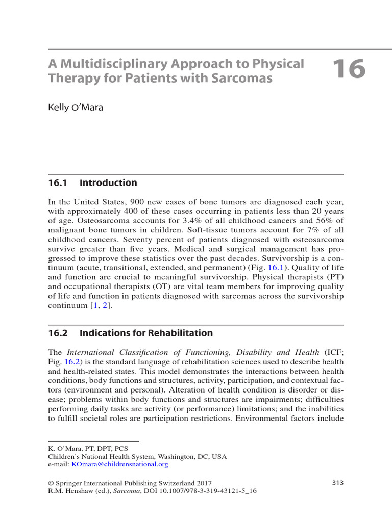 Multidisciplinary Physical Therapy for Sarcomas | PDF | Anatomical ...