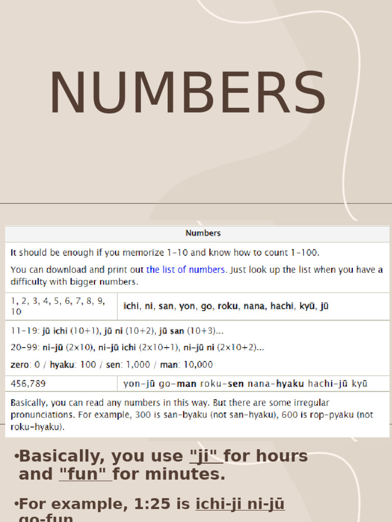 Nihonggo Numbers | PDF