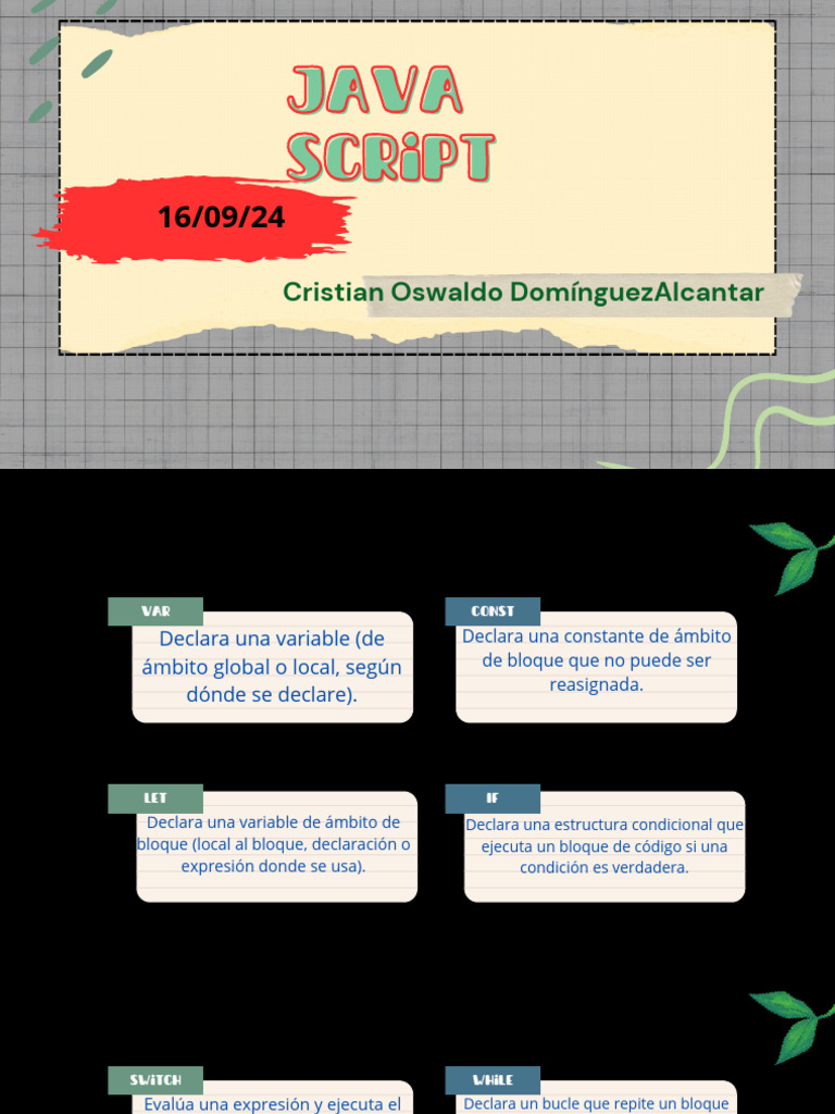 Palabras Clave Js | PDF | Variable (informática) | Java (lenguaje de ...