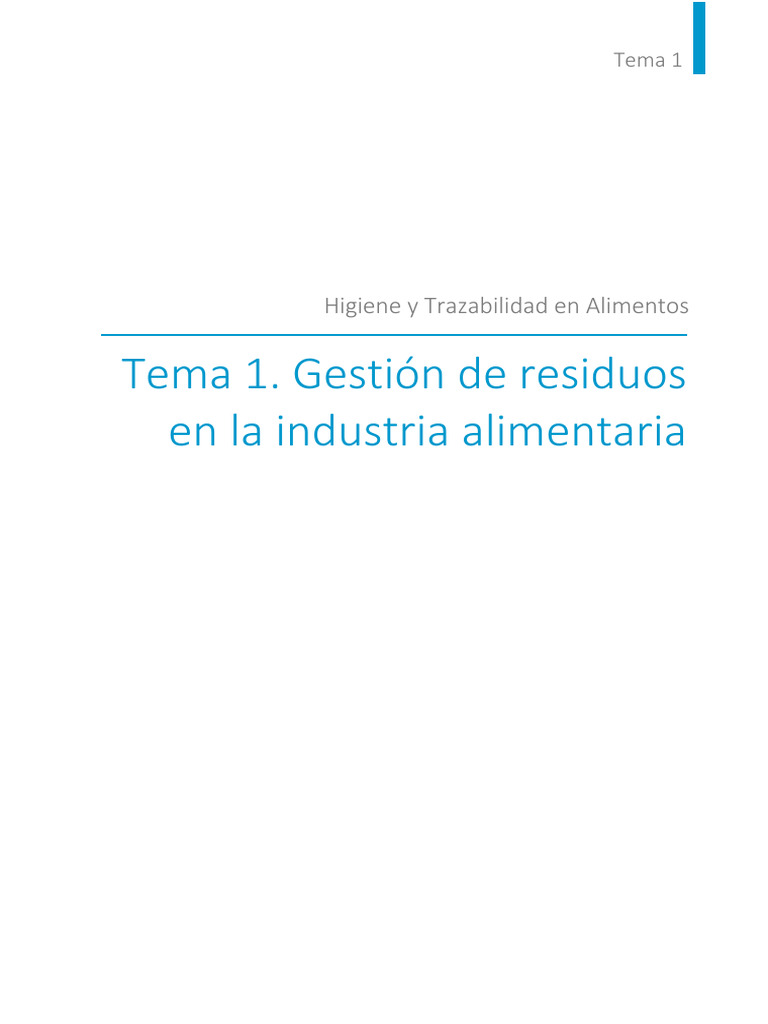 Tema 1. Gestión de Residuos en La Industria Alimentaria | PDF | Gestión ...