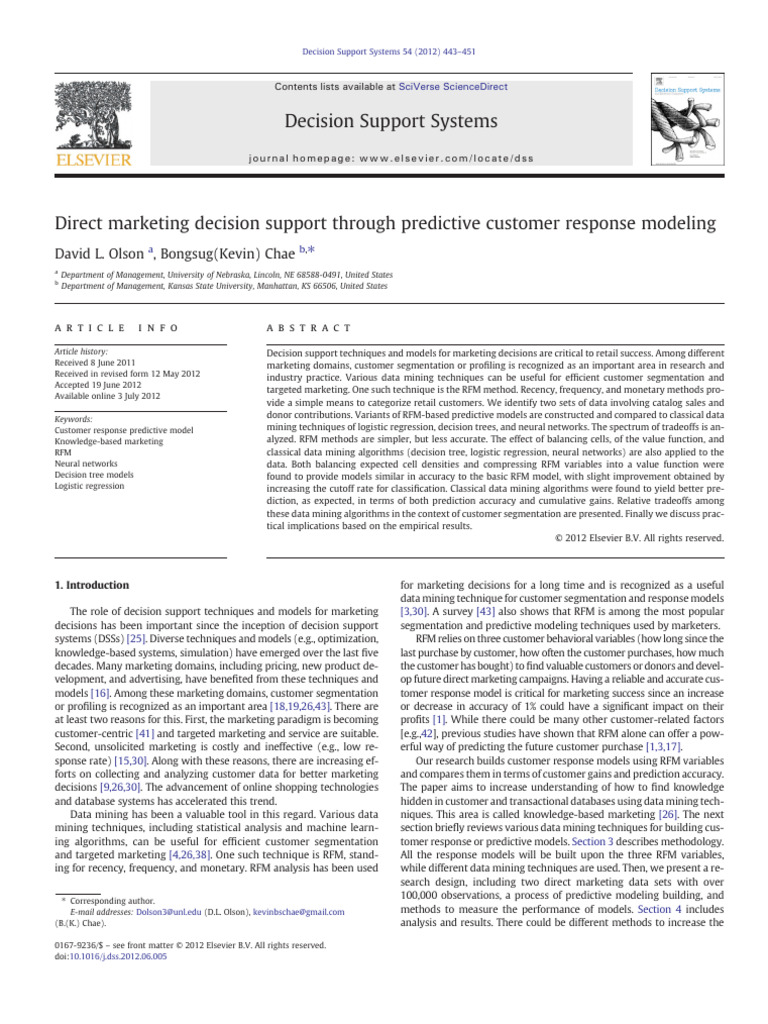 Predictive Customer Response Models | PDF | Logistic Regression ...